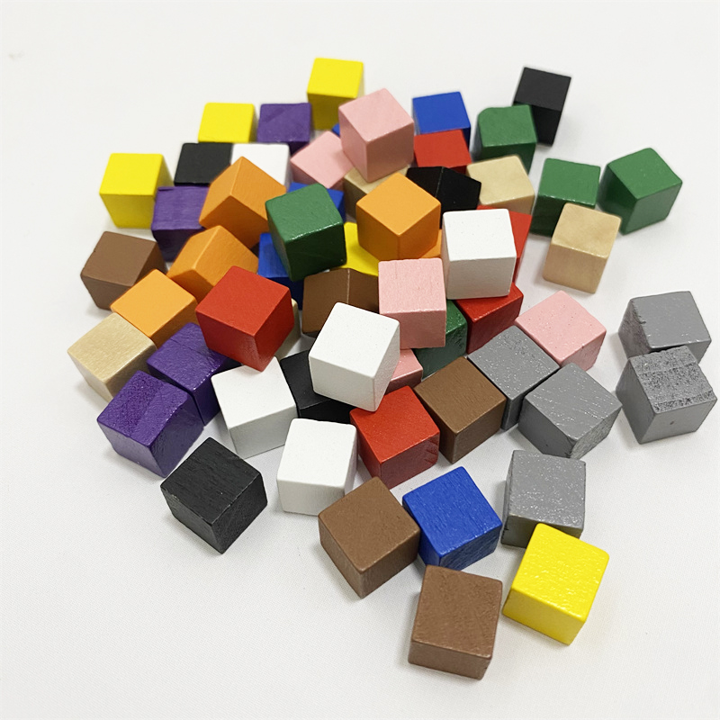 Board Game Harvest - 50Pcs/lots 10mm Colorful Wood Dice Cubes