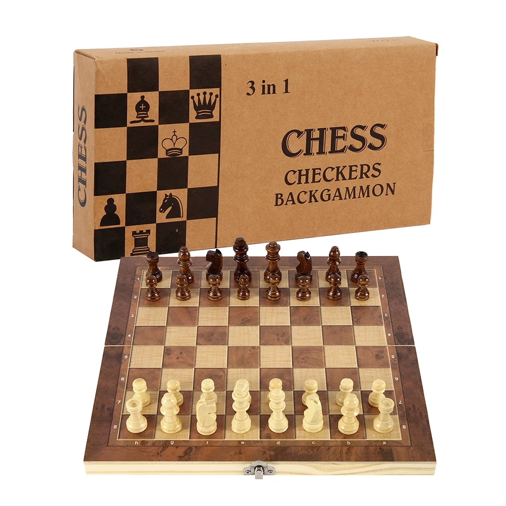 3 in 1 Chess Board, Folding Wo - Board Game Harvest recension och pris