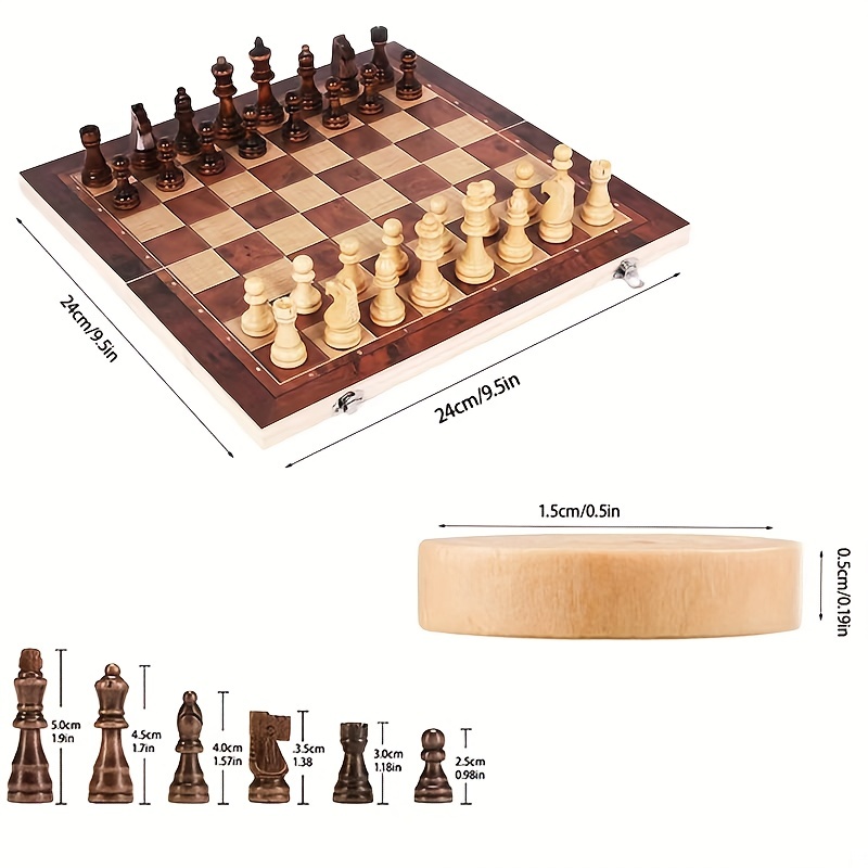 3 in 1 Chess Board, Folding Wo - Board Game Harvest recension och pris