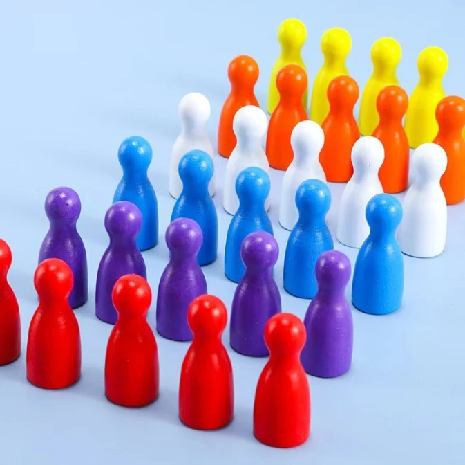 100 Pcs Colorful Wooden Chess  - Board Game Harvest recension och pris