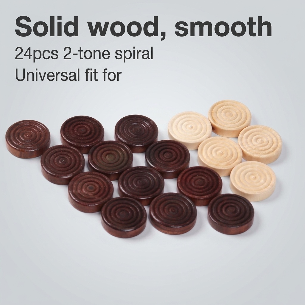 24 Pcs/Set Wooden Round Checke - Board Game Harvest recension och pris