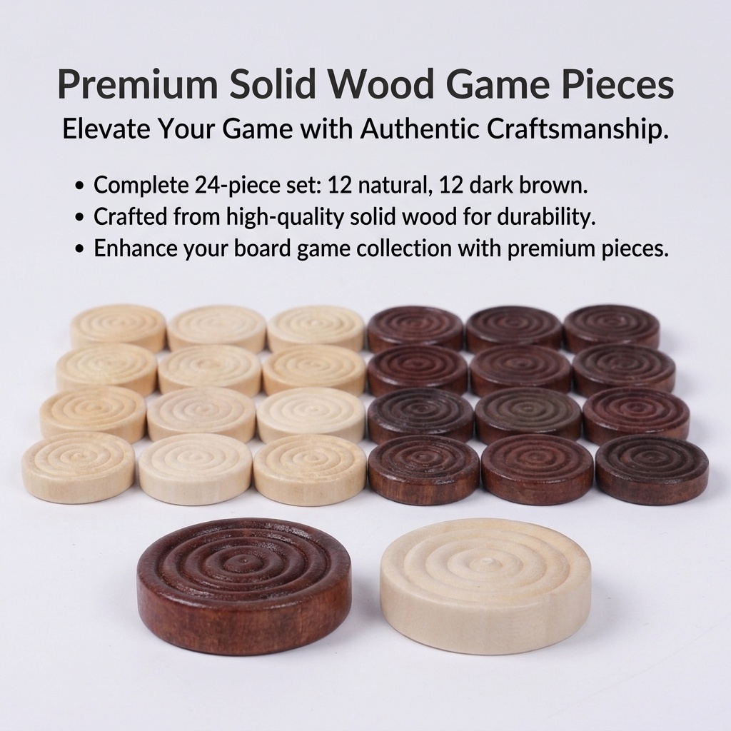 24 Pcs/Set Wooden Round Checke - Board Game Harvest recension och pris