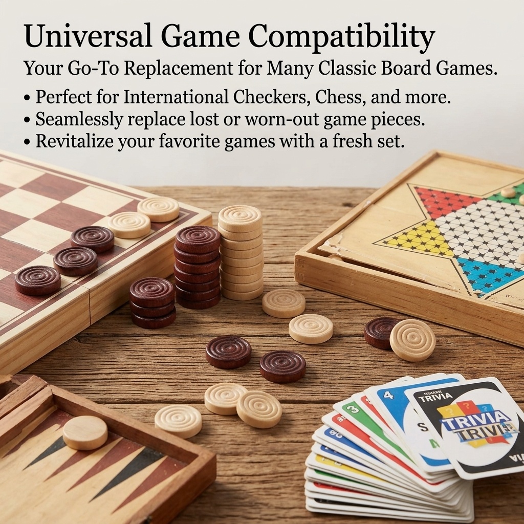 24 Pcs/Set Wooden Round Checke - Board Game Harvest recension och pris