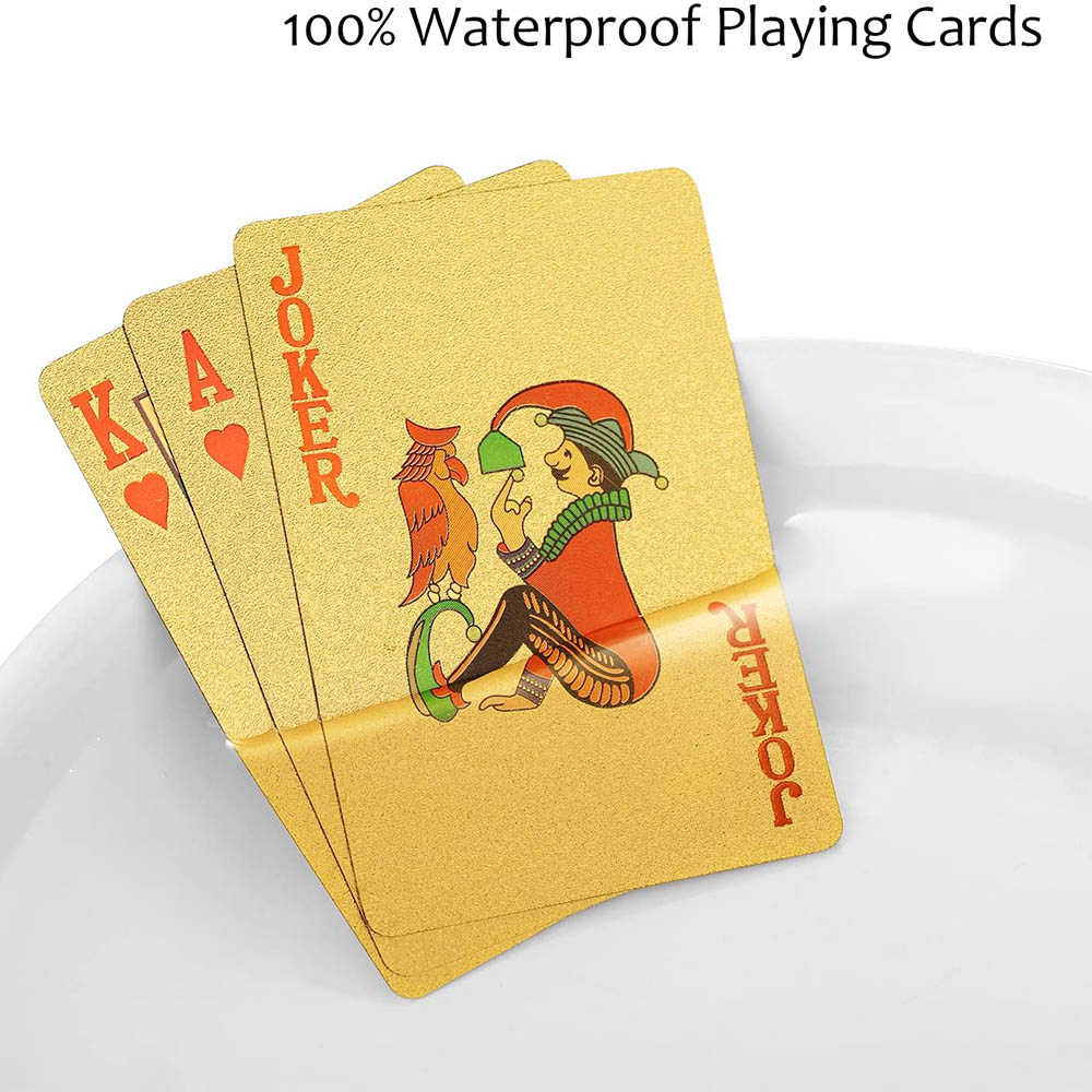 Playing Cards Waterproof Gold  - Board Game Illustration recension och pris